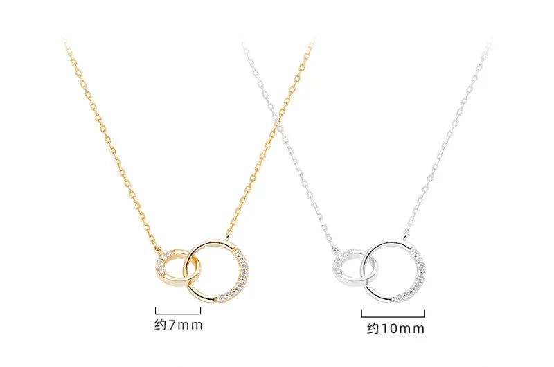 Elegant Interlocking Necklace – Rectangle & Round Designs