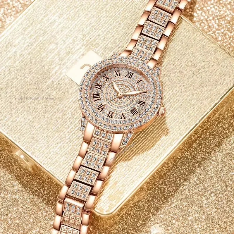 Luxury Crystal Women’s Watch - Gold, Rose Gold & Silver