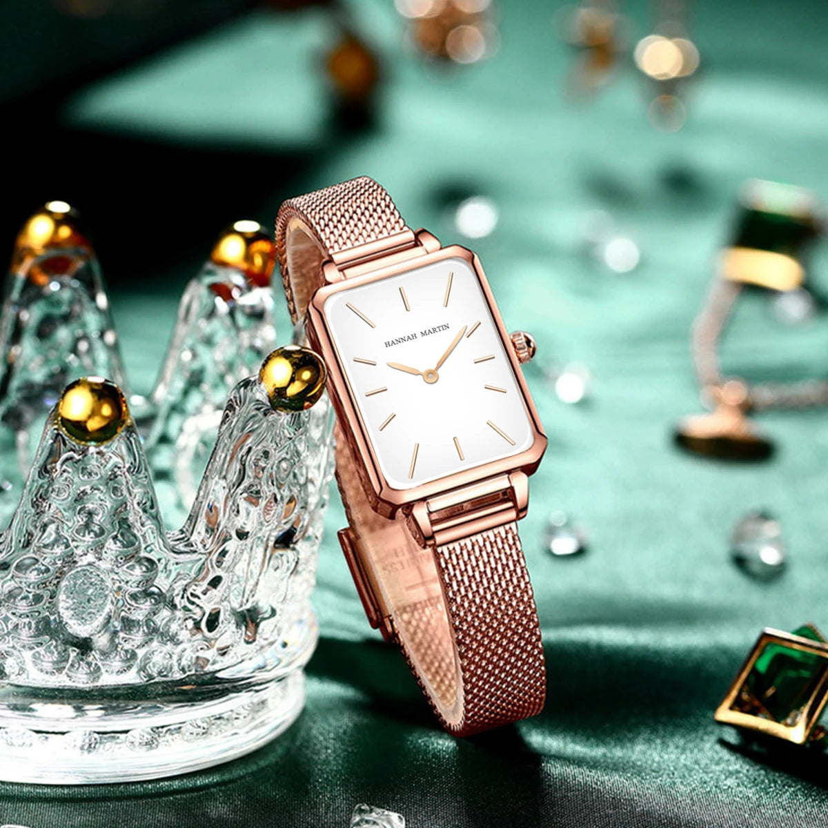 Elegant Square Dial Mesh Strap Watch – Multiple Colours