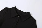 Chic Black Polo Midi Dress – Effortless Fit, Elegant Mood