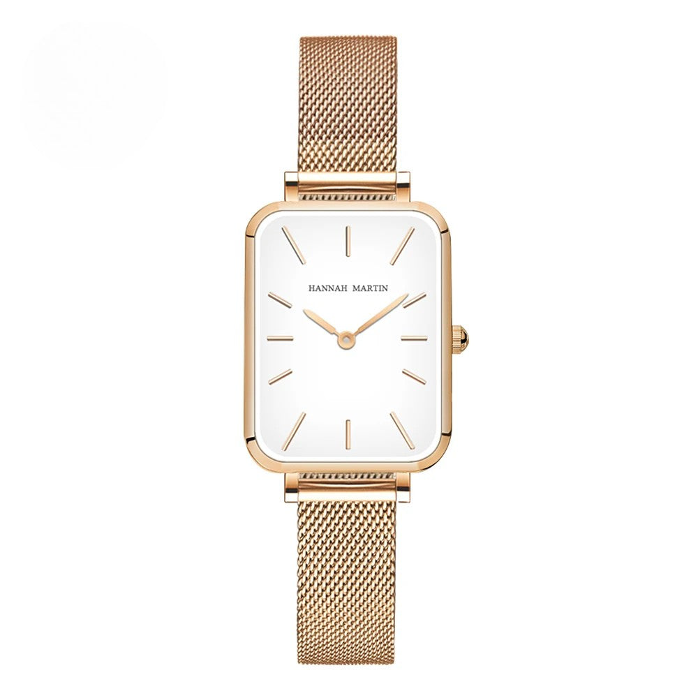 Elegant Square Dial Mesh Strap Watch – Multiple Colours
