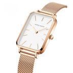 Elegant Square Dial Mesh Strap Watch – Multiple Colours