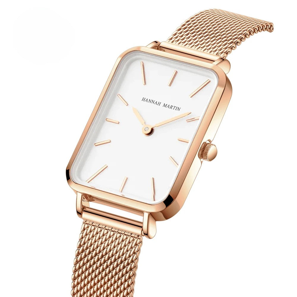 Elegant Square Dial Mesh Strap Watch – Multiple Colours