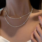Elegant Double Layer Classic Chain Necklace for Women – Timeless Minimalist Jewellery UK
