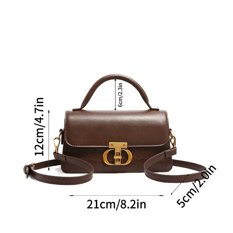 Timeless Elegance Structured Shoulder Bag – Black & Brown