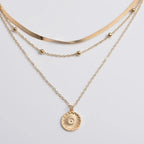 Elegant Layered Circle Pendant Necklace – Gold & Silver