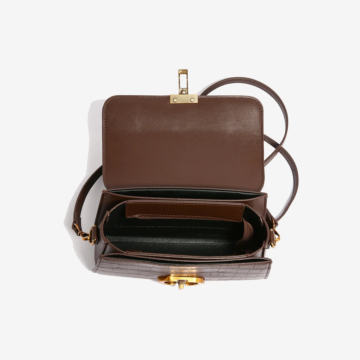 Timeless Elegance Structured Shoulder Bag – Black & Brown