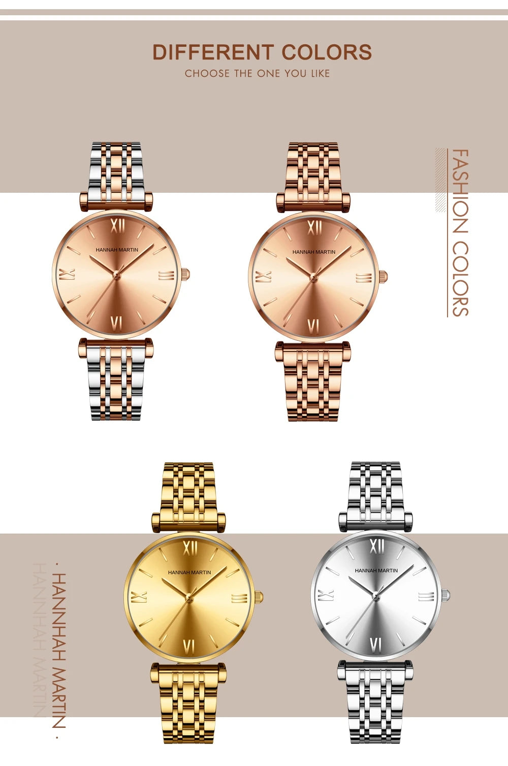 Hannah Martin Classic Two-Tone Watch – Sophisticated & Timeless