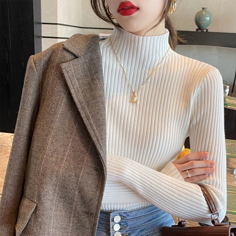 Ribbed Knit Long Sleeve Top – Chic Warmth & Effortless Style for Autumn & Winter
