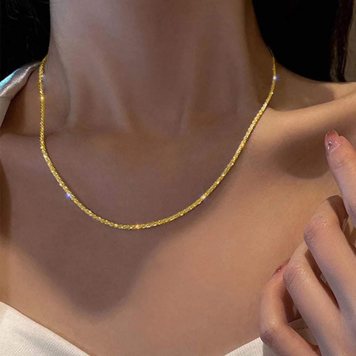 Elegant Double Layer Classic Chain Necklace for Women – Timeless Minimalist Jewellery UK