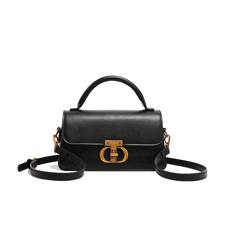 Timeless Elegance Structured Shoulder Bag – Black & Brown