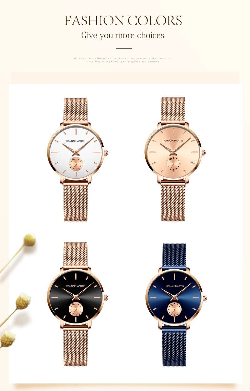 Classic Round Dial Mesh Strap Watch – Multiple Colours