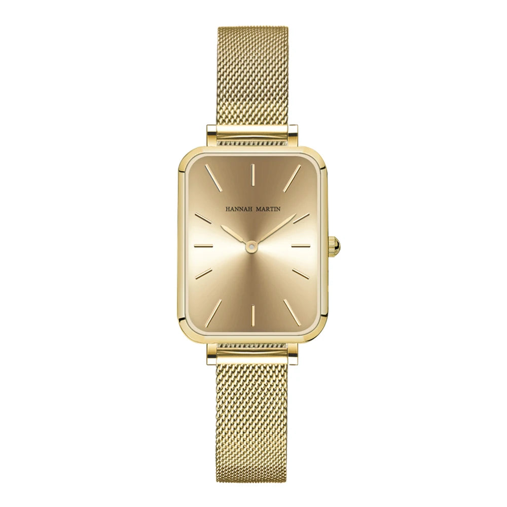 Elegant Square Dial Mesh Strap Watch – Multiple Colours