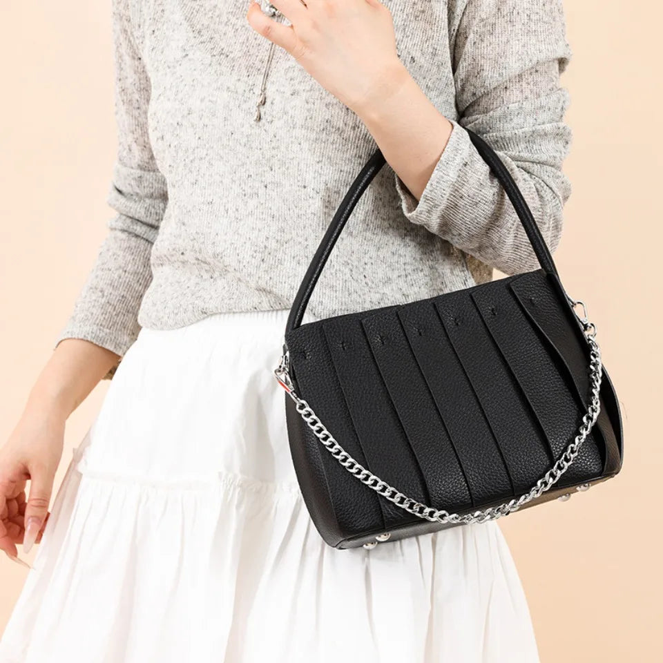 Structured Women's Handbag – Elegant Faux Leather with Inner Storage