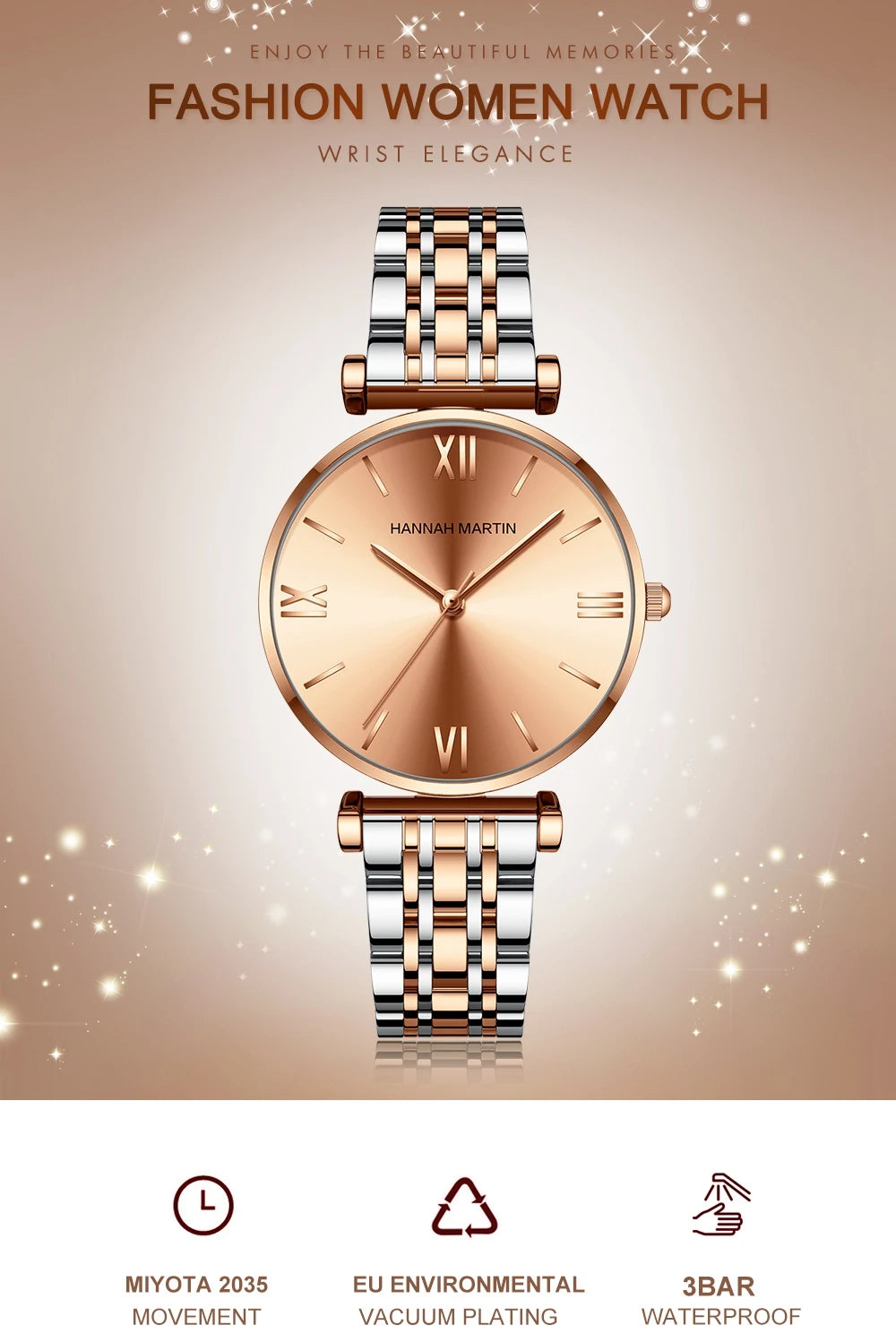 Hannah Martin Classic Two-Tone Watch – Sophisticated & Timeless