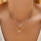 Elegant Interlocking Necklace – Rectangle & Round Designs