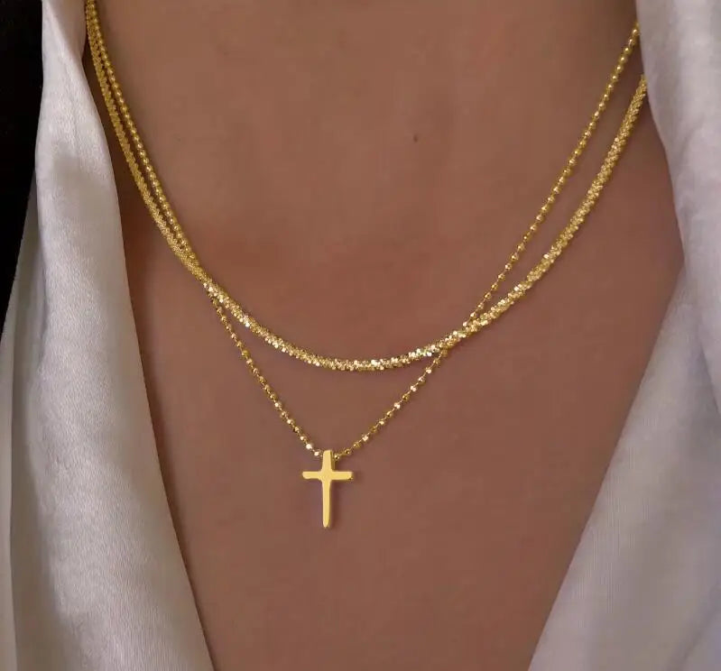 Elegant Double Layer Classic Chain Necklace for Women – Timeless Minimalist Jewellery UK