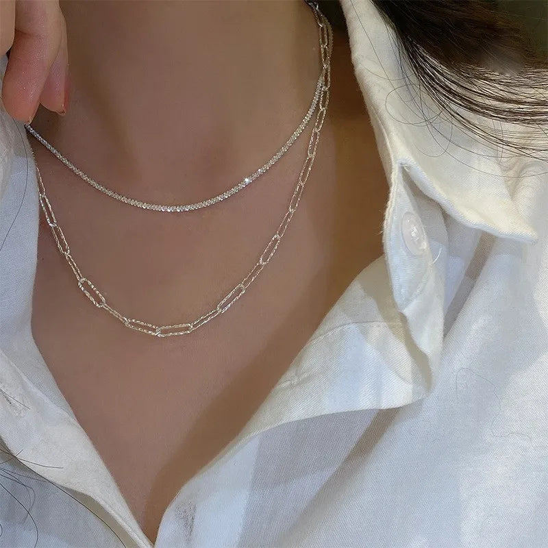 Elegant Double Layer Classic Chain Necklace for Women – Timeless Minimalist Jewellery UK