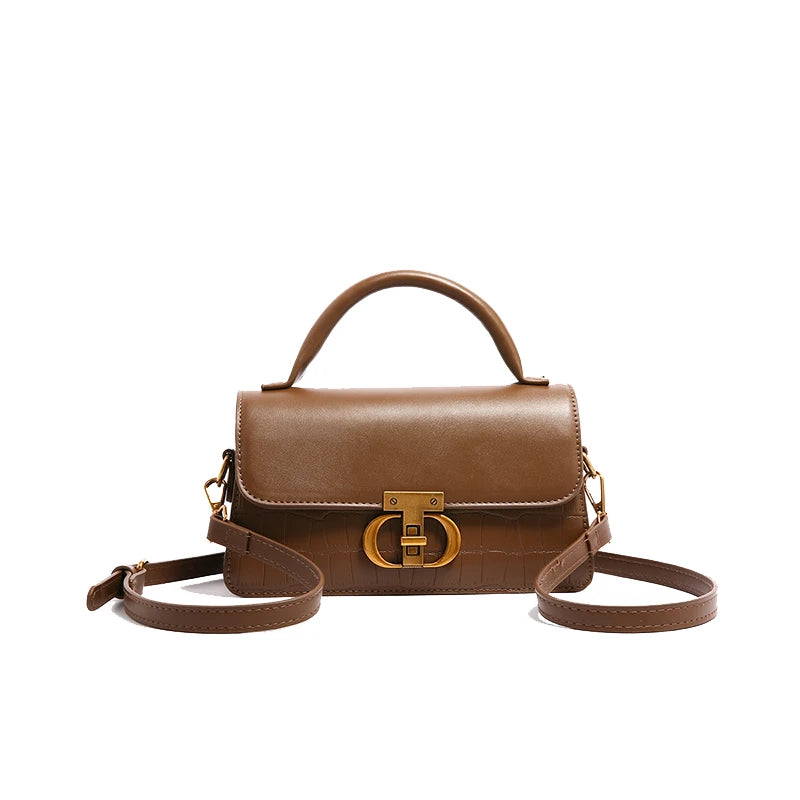 Timeless Elegance Structured Shoulder Bag – Black & Brown