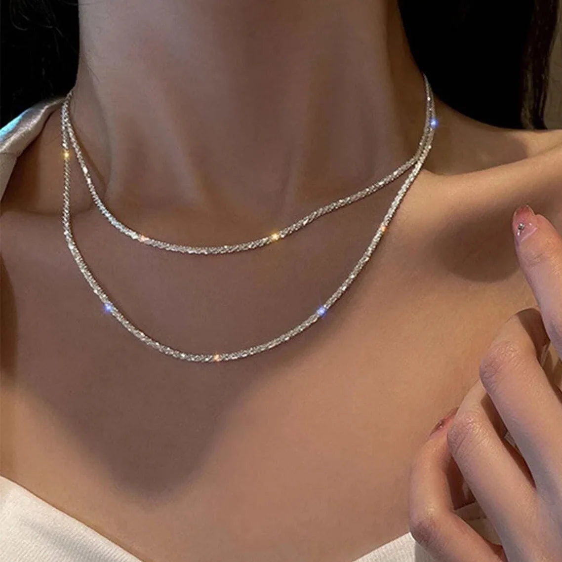 Elegant Double Layer Classic Chain Necklace for Women – Timeless Minimalist Jewellery UK