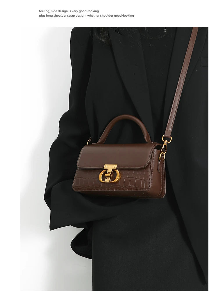 Timeless Elegance Structured Shoulder Bag – Black & Brown