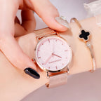 Hannah Martin Rose Gold Mesh Watch – Elegant Women’s Luxury Timepiece