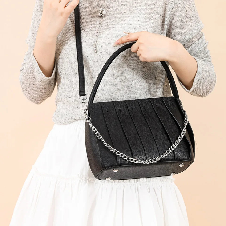Structured Women's Handbag – Elegant Faux Leather with Inner Storage
