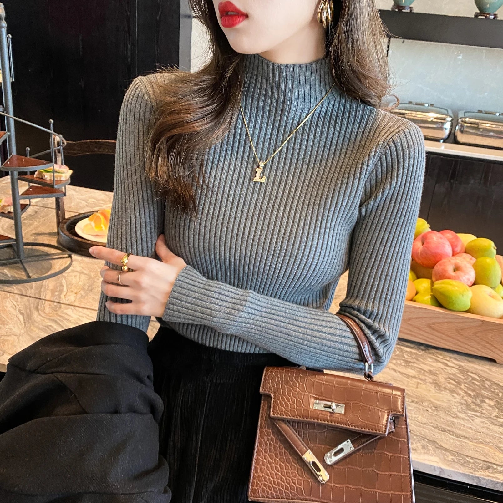 Ribbed Knit Long Sleeve Top – Chic Warmth & Effortless Style for Autumn & Winter