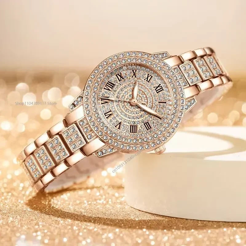 Luxury Crystal Women’s Watch - Gold, Rose Gold & Silver
