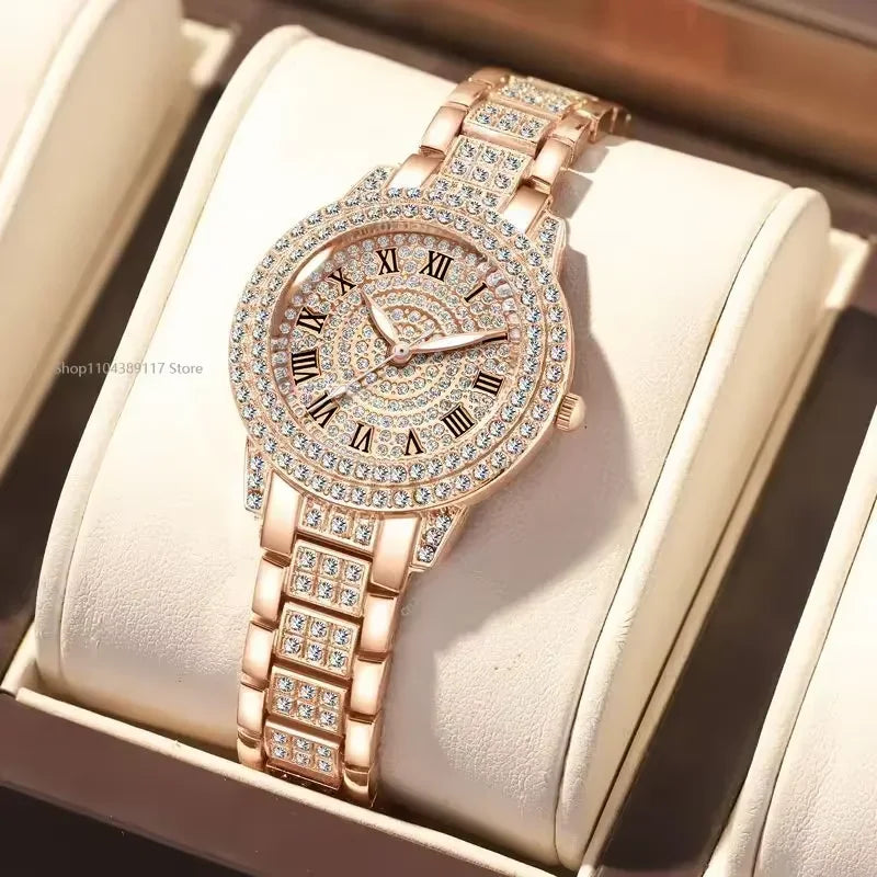 Luxury Crystal Women’s Watch - Gold, Rose Gold & Silver