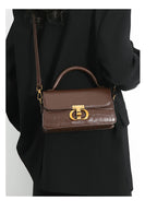 Timeless Elegance Structured Shoulder Bag – Black & Brown