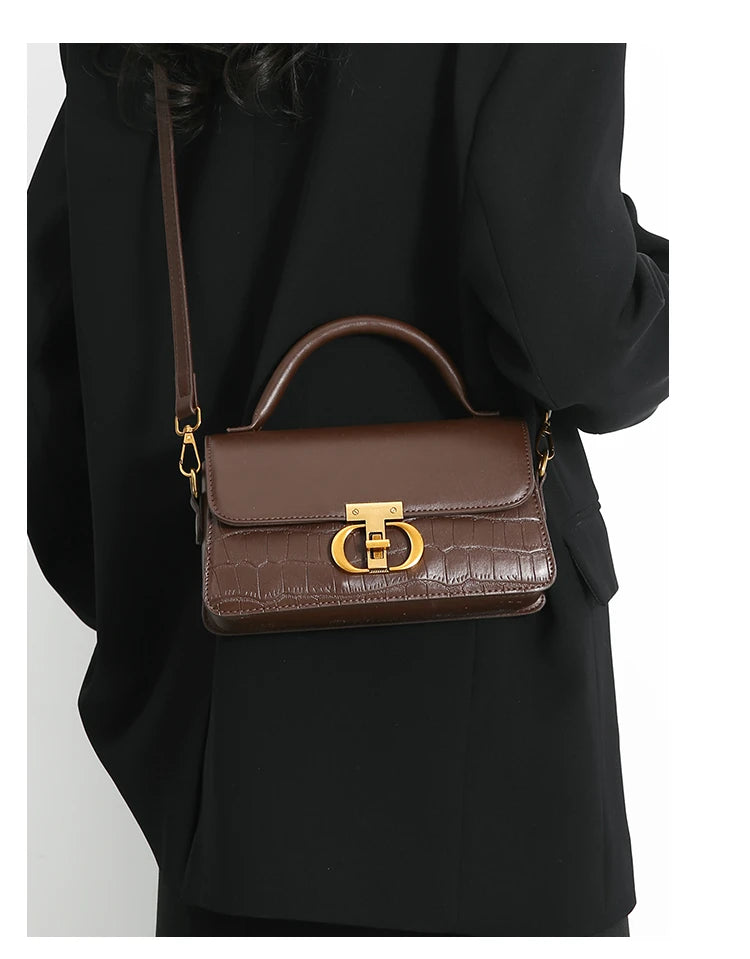 Timeless Elegance Structured Shoulder Bag – Black & Brown
