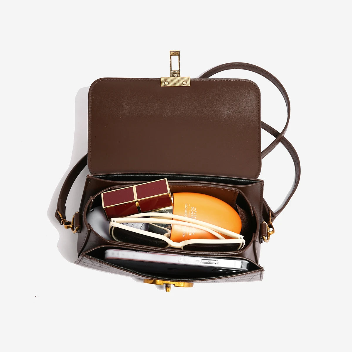 Timeless Elegance Structured Shoulder Bag – Black & Brown