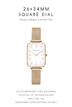Elegant Square Dial Mesh Strap Watch – Multiple Colours