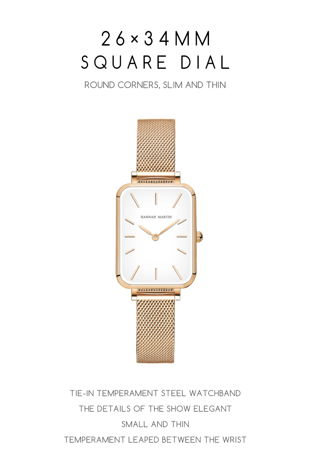 Elegant Square Dial Mesh Strap Watch – Multiple Colours