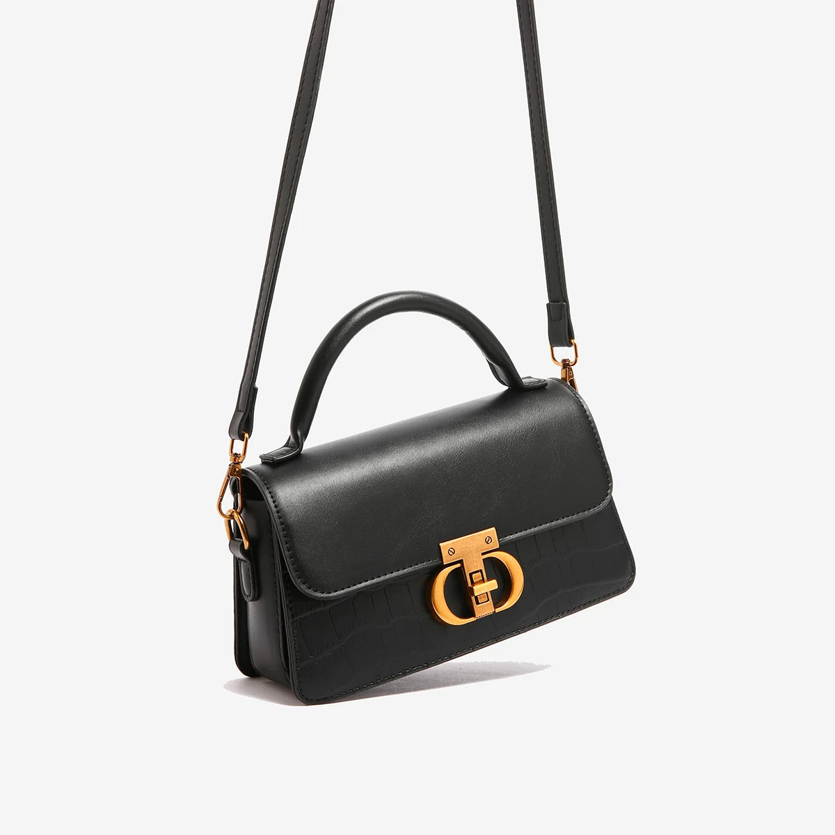 Timeless Elegance Structured Shoulder Bag – Black & Brown