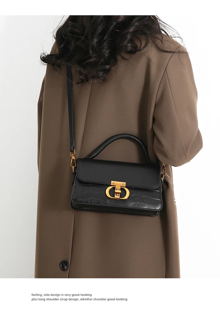 Timeless Elegance Structured Shoulder Bag – Black & Brown