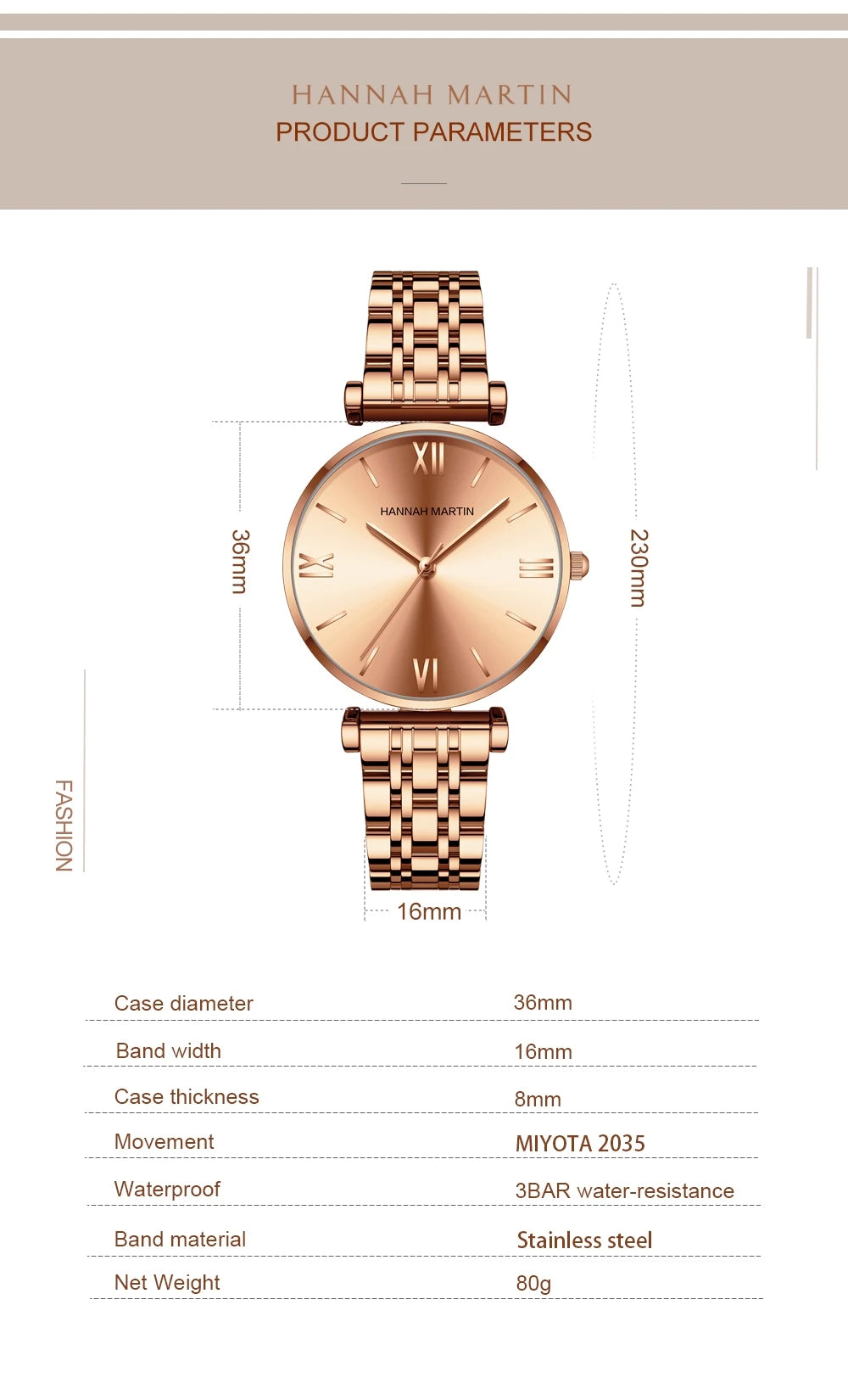 Hannah Martin Classic Two-Tone Watch – Sophisticated & Timeless