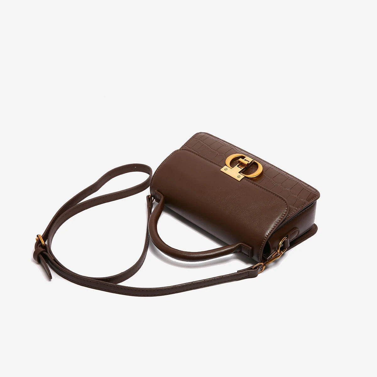 Timeless Elegance Structured Shoulder Bag – Black & Brown