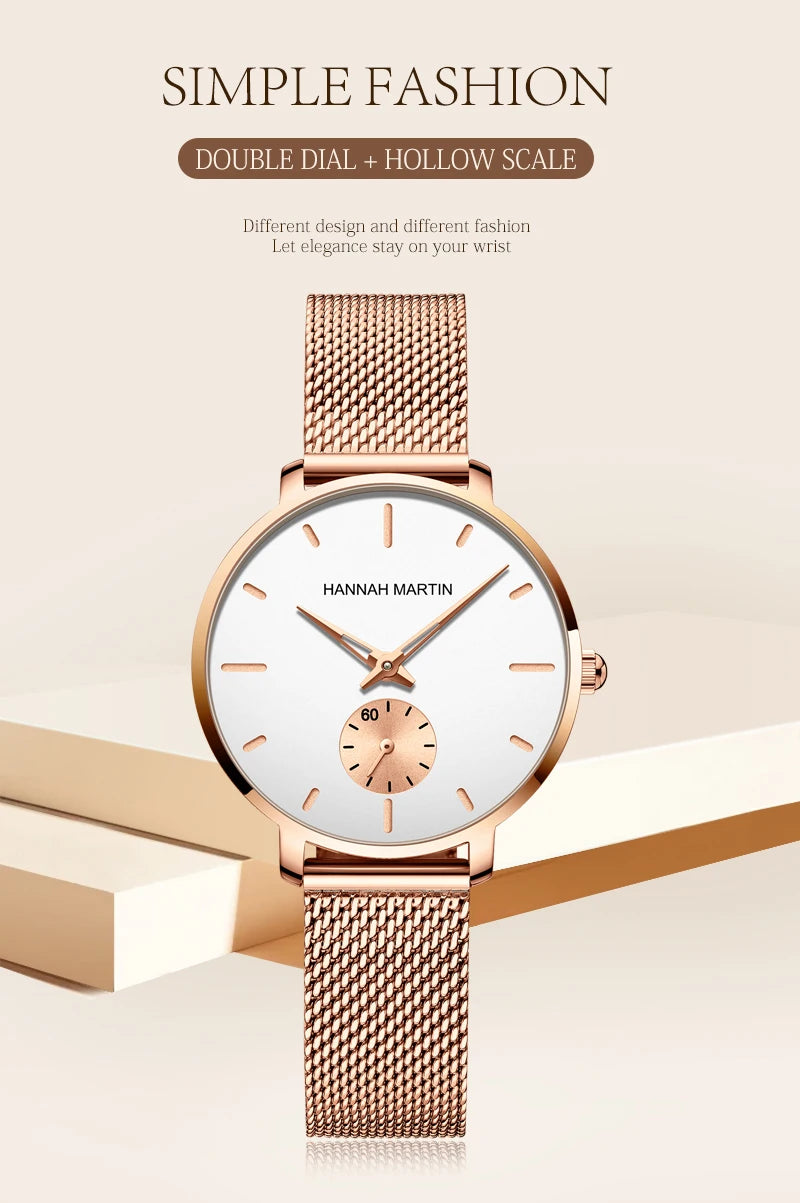Classic Round Dial Mesh Strap Watch – Multiple Colours