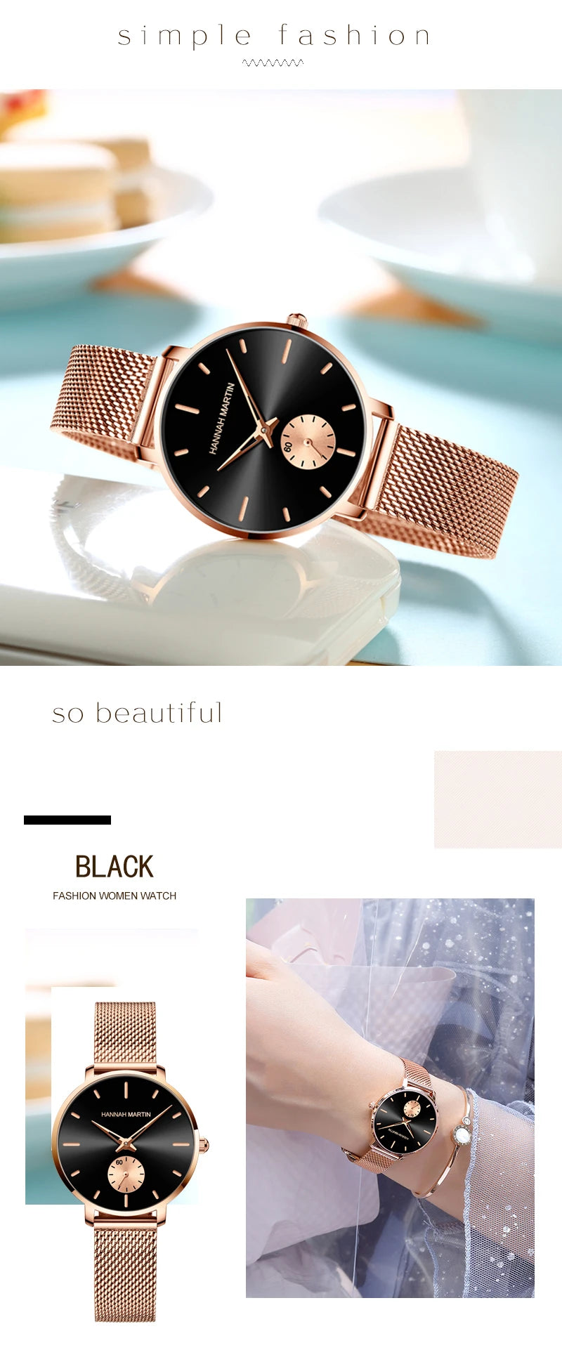 Classic Round Dial Mesh Strap Watch – Multiple Colours