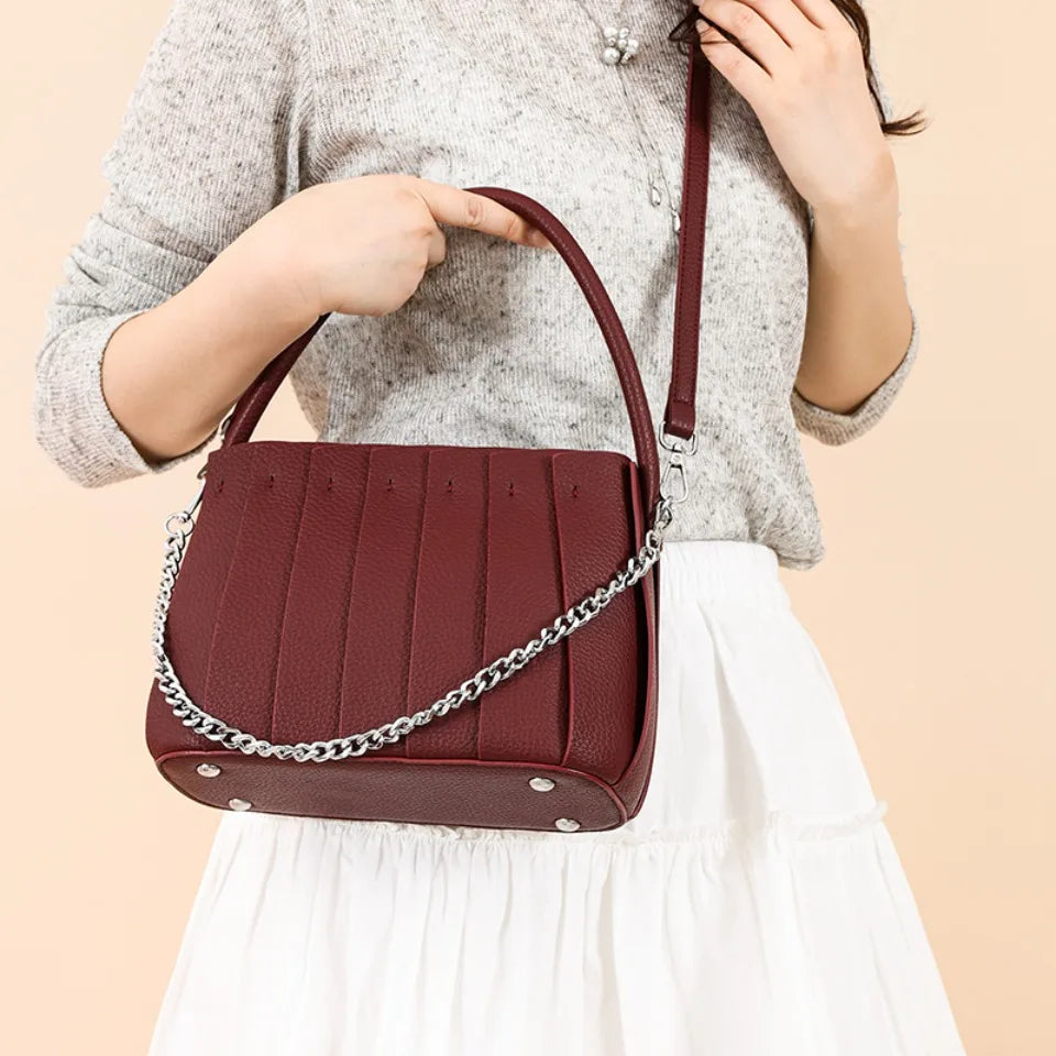Structured Women's Handbag – Elegant Faux Leather with Inner Storage