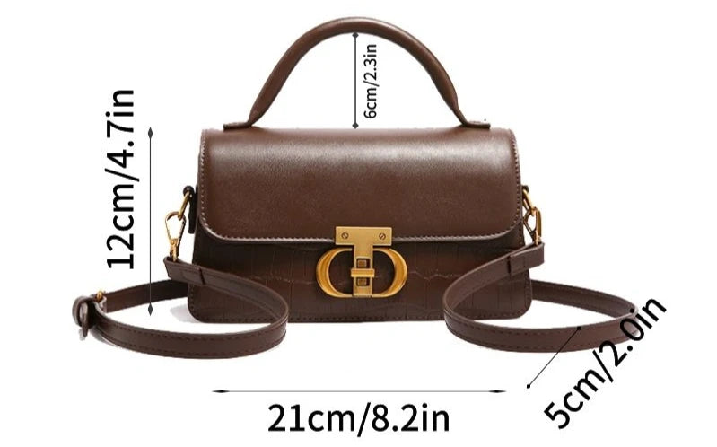 Timeless Elegance Structured Shoulder Bag – Black & Brown