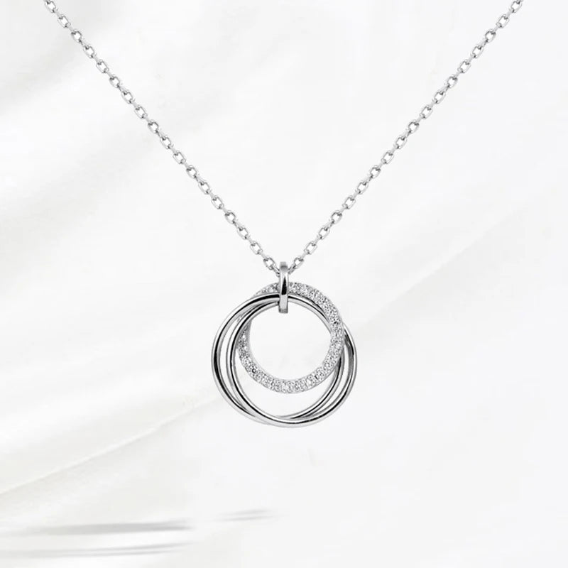 Elegant Interlocking Necklace – Rectangle & Round Designs