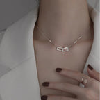 Elegant Interlocking Necklace – Rectangle & Round Designs