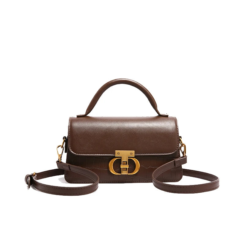 Timeless Elegance Structured Shoulder Bag – Black & Brown