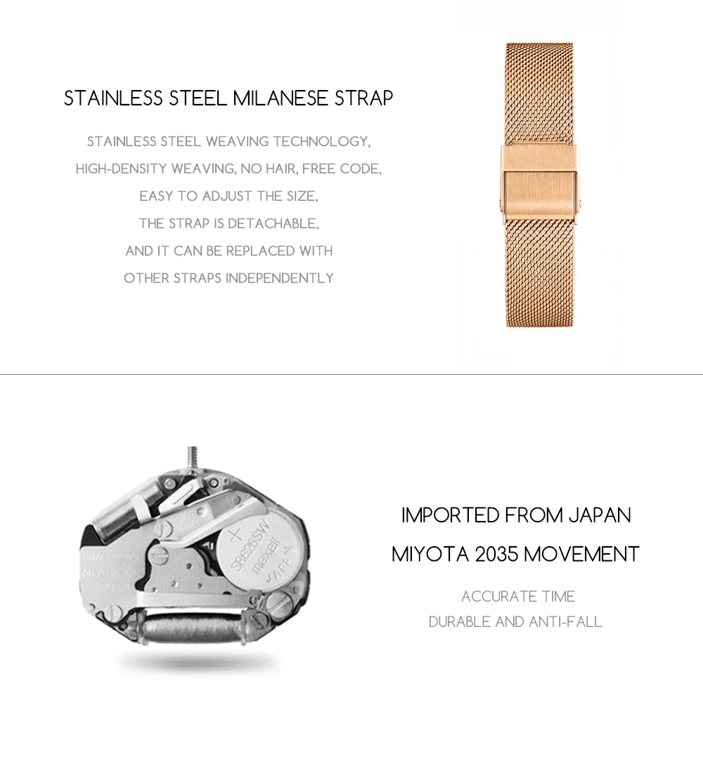 Elegant Square Dial Mesh Strap Watch – Multiple Colours
