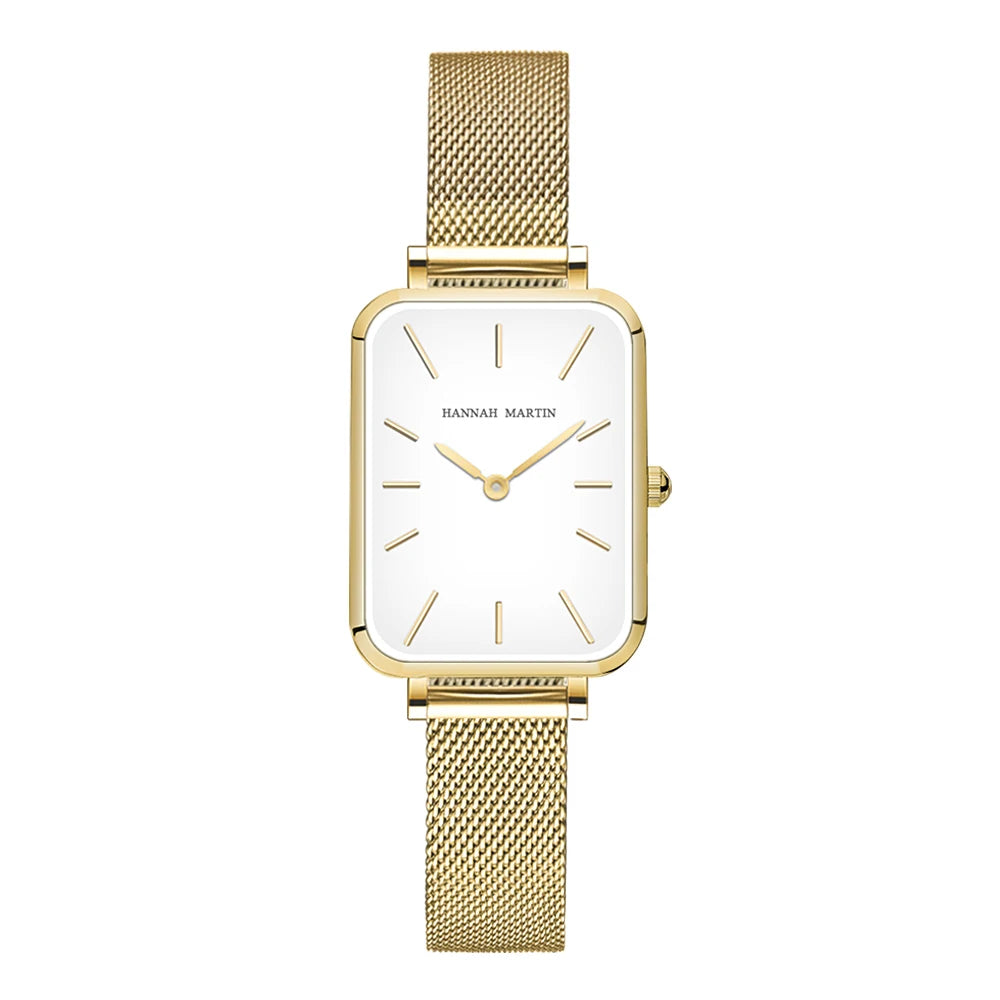 Elegant Square Dial Mesh Strap Watch – Multiple Colours