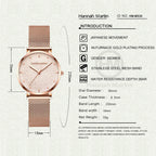 Hannah Martin Rose Gold Mesh Watch – Elegant Women’s Luxury Timepiece
