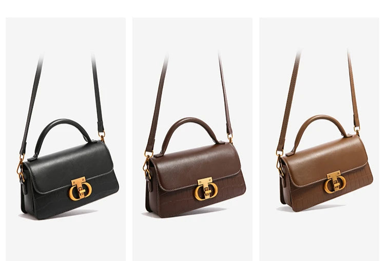 Timeless Elegance Structured Shoulder Bag – Black & Brown